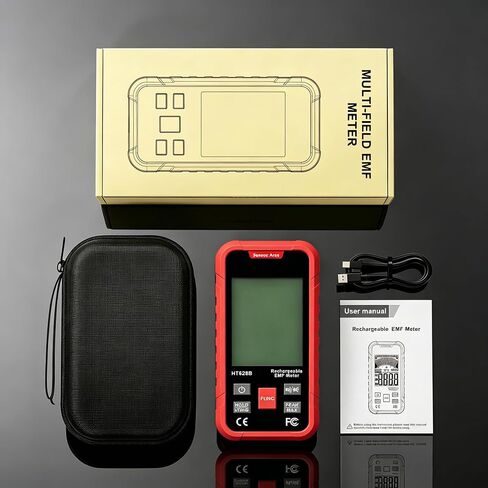 جهاز قياس وكاشف EMF 3 في 1، جهاز اختبار RF EF MF محمول قابل لإعادة الشحن مع إنذار الصوت والضوء، لإشارة WiFi المنزلية والإلكترونيات in Kuwait