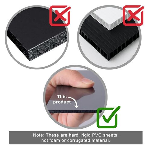 Black Plastic Sheet 12x8“, 1/8" Thick Rigid PVC, Pack of 3 by Mujoiny Panel Board for Signage Display Industrial DIY Crafts in Kuwait