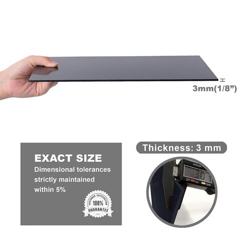Black Plastic Sheet 12x8“, 1/8" Thick Rigid PVC, Pack of 3 by Mujoiny Panel Board for Signage Display Industrial DIY Crafts in Kuwait