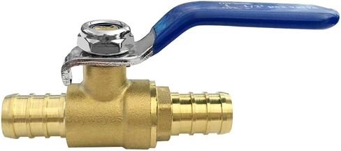قطعتان من صمامات الكرة PEX من Joywayus، صمام إغلاق كامل المنفذ من النحاس PEX مقاس 1/2 بوصة، ربع دورة ساخن (أحمر) بارد (أزرق) من إيقاف المياه in Kuwait