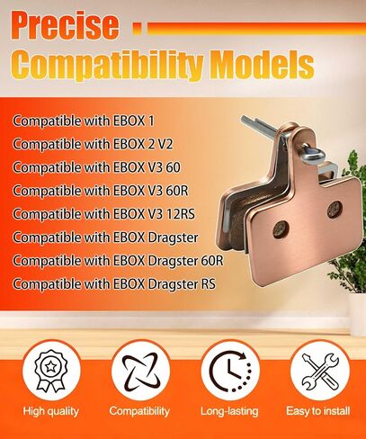 قطعتان من وسادات الفرامل الملبدة المتوافقة مع نماذج EBOX 1 وEBOX 2 وEBOX V3 وEbox Dragster Dirt E-Bike، وأبعاد أمامية وخلفية متسقة in Kuwait