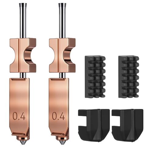 2PCS 0.4mm AD5X Nozzle,Quick-Swap Copper Alloy Hardened Steel 3D Printer Hotend with Silicone Cover and Nozzle Wiper Support High Flow Printing ONLY Compatible with Flashforge AD5X 3D Printer in Kuwait