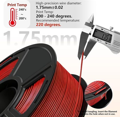 PLA Filament 1.75mm, 8 Rolls*250g 3D Printer Filament Bundle for Beginners | Vacuum Sealed, Low Warping, Assorted 8 Colors, Neatly Wound, Smooth Printing for Beginners in Kuwait