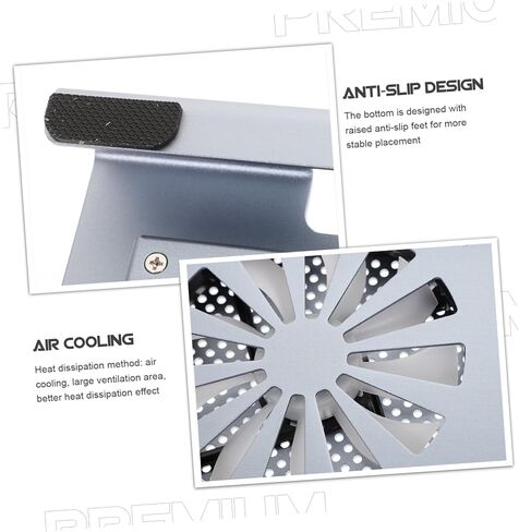 DOITOOL Radiator Bracket Cooling Laptop Fan Cooler Portable Gaming Pad Stand Notebook Grey Aluminum Alloy in Saudi Arabia