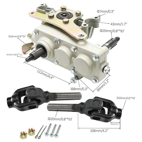 Go Kart 4 Wheel Drive Reverse Gear Box Transmission مع 6T 720mm (28.4") محور عمود القيادة وتجميع علبة تفاضلية لـ 125cc 150cc 250cc 300cc محرك أفقي ATV Go Kart Buggy Quad Golf Cart in Kuwait