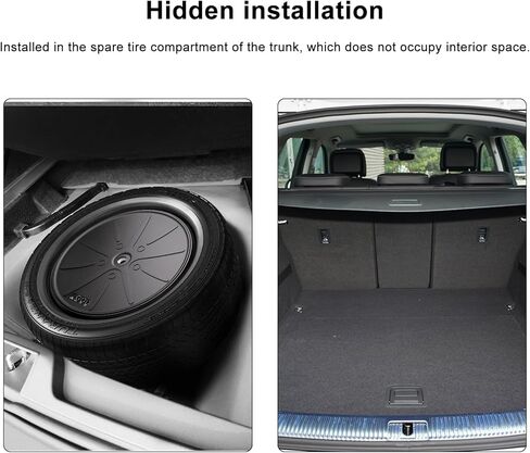 12" Car Subwoofer, Deep Bass, Anti-Theft Spare Tire Design, Plug & Play, OEM-Style Spare Tire Mount, No Space Wasted, High Output for Cars & Trucks in Saudi Arabia