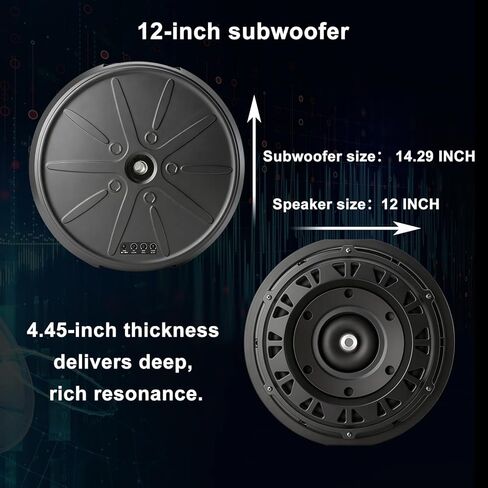 12" Car Subwoofer, Deep Bass, Anti-Theft Spare Tire Design, Plug & Play, OEM-Style Spare Tire Mount, No Space Wasted, High Output for Cars & Trucks in Saudi Arabia