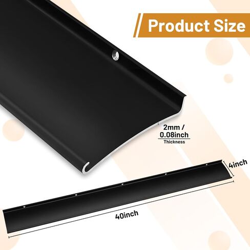4" Extra-Wide Door Rain Drip Guard, Heavy Duty Aluminum Window Rain Diverter, Door Rain Deflector with Pre Drilled Holes and Expansion Screws (Black, 1pcs) in Kuwait