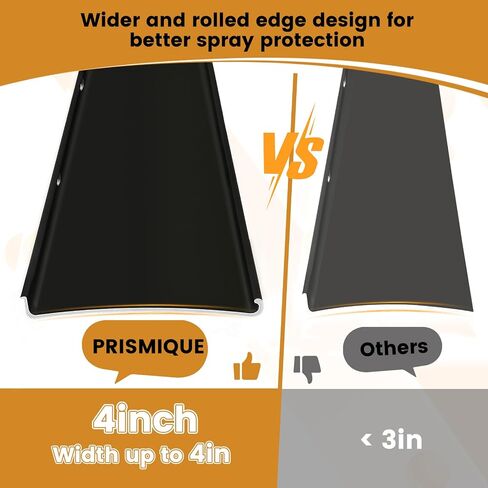 4" Extra-Wide Door Rain Drip Guard, Heavy Duty Aluminum Window Rain Diverter, Door Rain Deflector with Pre Drilled Holes and Expansion Screws (Black, 1pcs) in Kuwait
