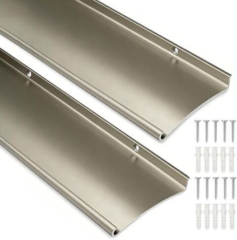 4" Extra-Wide Door Rain Drip Guard, Heavy Duty Aluminum Window Rain Diverter, Door Rain Deflector with Pre Drilled Holes and Expansion Screws (Black, 1pcs) in Kuwait