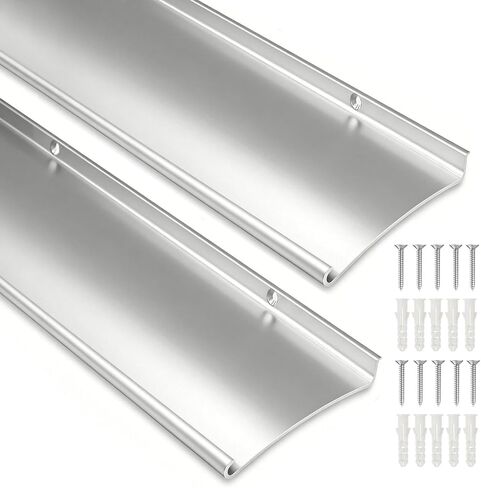4" Extra-Wide Door Rain Drip Guard, Heavy Duty Aluminum Window Rain Diverter, Door Rain Deflector with Pre Drilled Holes and Expansion Screws (Black, 1pcs) in Kuwait
