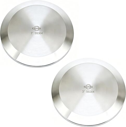 غطاء نهاية أعمى صلب من QiiMii Sanitary Tri Clamp، مقاس 4 بوصة TC 304 من الفولاذ المقاوم للصدأ غطاء أنبوب فارغ من درجة الطعام لمعدات تقطير الألبان والبيرة والنبيذ، عبوة واحدة in Kuwait