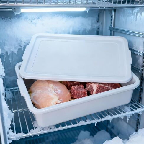 Zopnny 3 Pack Bus Tubs Commercial, 13 L Meat Tubs with Lids, Grey | Restaurant Dish Tub, Food Grade in Kuwait