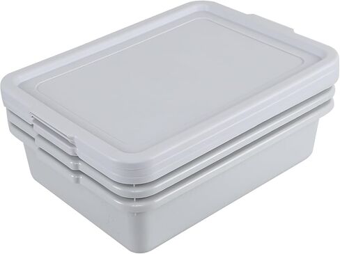 Zopnny 3 Pack Bus Tubs Commercial, 13 L Meat Tubs with Lids, Grey | Restaurant Dish Tub, Food Grade in Kuwait
