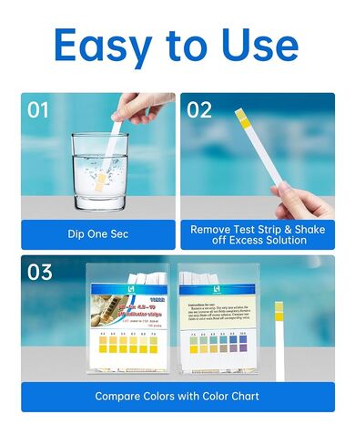 LOHAND pH Test Strips, Fast&Accurate Read, 100 Strips, pH 4.5-10 Acid Alkaline Test Strip Paper for Saliva/Urine/Spa/Swimming Pool/Beverages/Cosmetics/Home Usage Water in Kuwait