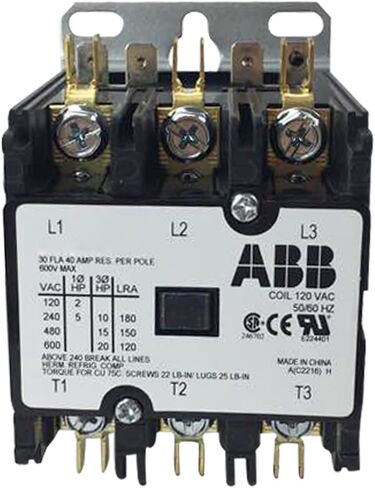ABB DP30C3P-1 Contactor, 30A, 3P, Definite Purpose, 600VAC, 120VAC Coil in Kuwait