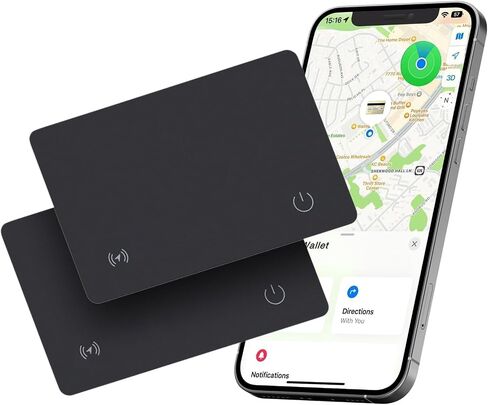 بطاقة تعقب المحفظة Reyke، مكتشف المحفظة القابلة لإعادة الشحن المتوافقة مع Apple Find My (iOS فقط) الباحث عن العناصر لبطاقات الأمتعة والهواتف المحمولة وجوازات السفر، مقاومة للماء IP68 in Kuwait