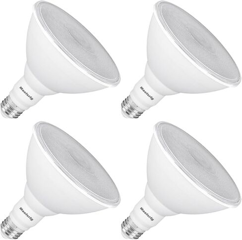 مصابيح Maelsrlg PAR38 LED للإضاءة الخارجية، 18 وات (ما يعادل 120 وات)، ضوء النهار 5000 ك، أضواء فيضانات LED خارجية مقاومة للطقس مع قاعدة E26، 1800LM، 4 عبوات in Kuwait