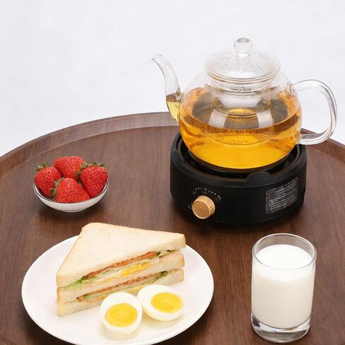 Glass Tea Maker Hot Plate, 500W Fast Heating Compact Electric Stove with Auto Shut Off, for Ceramic Glass Kettle (US Plug 110V) in Kuwait