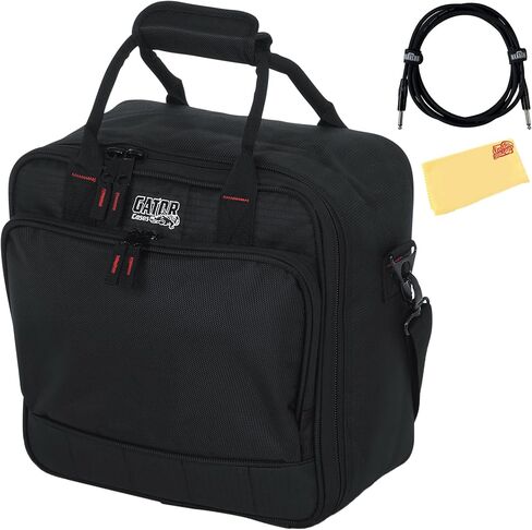 Gator Cases G-MIXERBAG-1515 Padded Nylon Mixer/Gear Carry Bag with Removable Strap, 15 IN X 15 IN X 5.5 IN - Bundle with 10ft Instrument Cable and Austin Bazaar Polishing Cloth in Kuwait