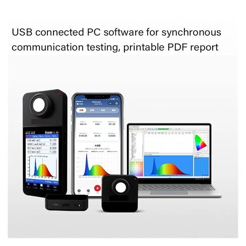 مقياس الطيف المحمول HPCS330P PPFD PAR DLI متر وميض اختبار لوكس CCT تستر 350-800nm ​​محلل طيف المختبر لمصابيح LED المتنامية حساسية عالية، خطأ منخفض in Kuwait