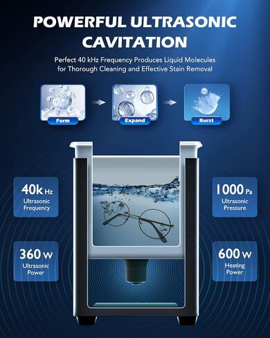 15L Ultrasonic Cleaner with Degas Mode & 34 fl oz Ultrasonic Cleaning Solution 1:10 Dilution in Kuwait