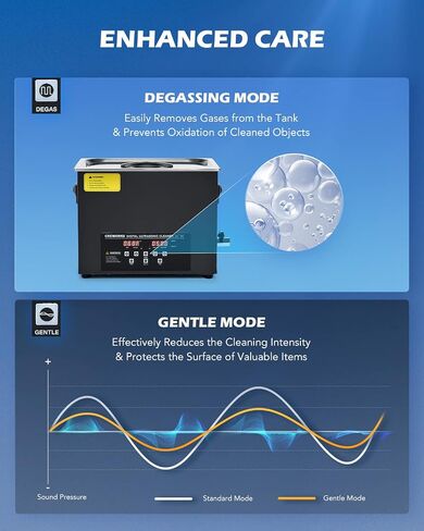 15L Ultrasonic Cleaner with Degas Mode & 34 fl oz Ultrasonic Cleaning Solution 1:10 Dilution in Kuwait