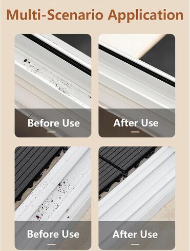 2 in 1 Groove Cleaning Brush Window Track Cleaning Tools,Multifunction Hard Bristle Crevice Cleaning Brush with Hidden Scraper, Grout Cleaner Grip Brush for Sliding Door Track(White,1PCS) in Kuwait