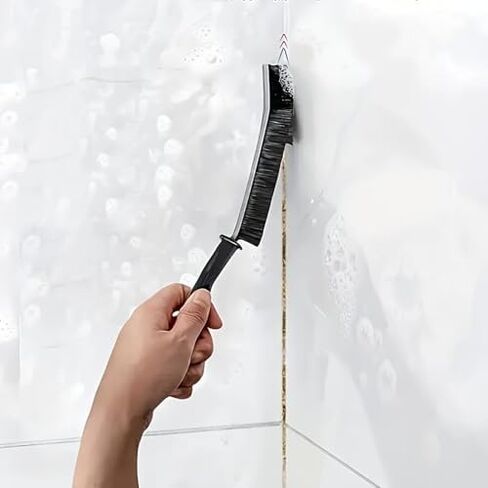 Hard-Bristled Grout Scrubber Brush for Tile Grout Cleaning, Bathroom Floor | Stiff bristles, Ergonomic grip, Angled head, Durable build, Compact size, Versatile use in Kuwait