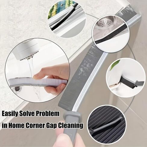 Hard-Bristled Grout Scrubber Brush for Tile Grout Cleaning, Bathroom Floor | Stiff bristles, Ergonomic grip, Angled head, Durable build, Compact size, Versatile use in Kuwait