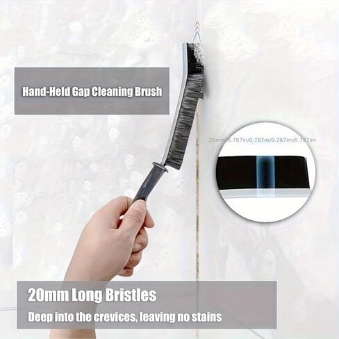 Hard-Bristled Grout Scrubber Brush for Tile Grout Cleaning, Bathroom Floor | Stiff bristles, Ergonomic grip, Angled head, Durable build, Compact size, Versatile use in Kuwait