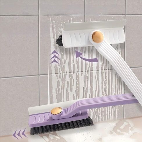 4-in-1 Multi-Purpose Cleaning Brush with Rotating, Reusable Plastic Handle, Portable Gap Scrubber for Bathroom and Kitchen Tile, Wall and Floor Cleaning，White in Kuwait