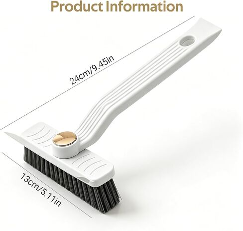 4-in-1 Multi-Purpose Cleaning Brush with Rotating, Reusable Plastic Handle, Portable Gap Scrubber for Bathroom and Kitchen Tile, Wall and Floor Cleaning，White in Kuwait