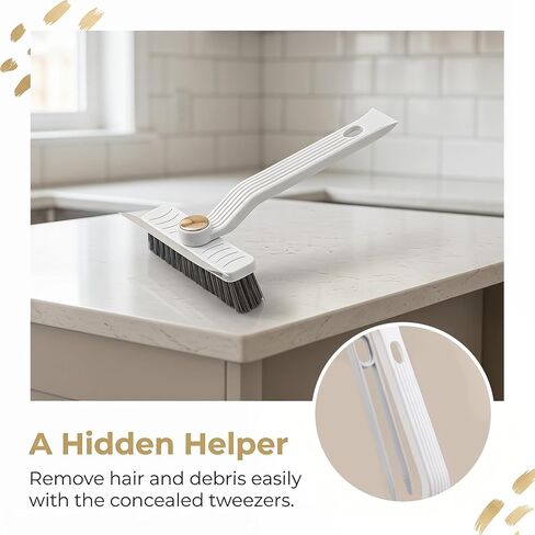 4-in-1 Multi-Purpose Cleaning Brush with Rotating, Reusable Plastic Handle, Portable Gap Scrubber for Bathroom and Kitchen Tile, Wall and Floor Cleaning，White in Kuwait