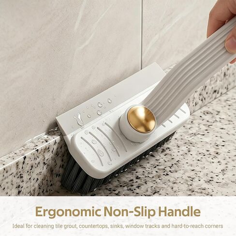 4-in-1 Multi-Purpose Cleaning Brush with Rotating, Reusable Plastic Handle, Portable Gap Scrubber for Bathroom and Kitchen Tile, Wall and Floor Cleaning，White in Kuwait