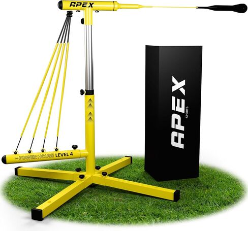 مدرب أرجوحة البيسبول من Apex Sports - مدرب ممارسة الضرب قابل للتعديل مع أشرطة مقاومة الطاقة لميكانيكا الضرب وسرعة التأرجح والتوقيت in Kuwait