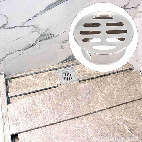 Dpofirs Stainless Steel Floor Drain Covers, Round Balcony Rooftop Grating Lid Anti Clogging, Quick Installation Adjustable Angle Flat Cover for Outdoor Drainage Bathroom Kitchen, 10Pcs in Kuwait