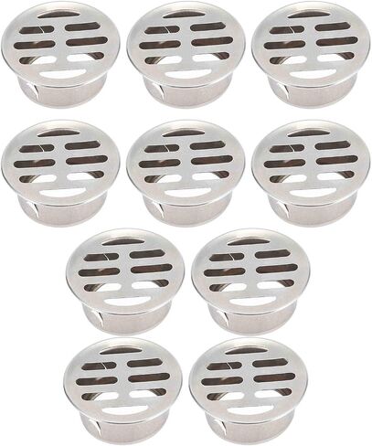 Dpofirs Stainless Steel Floor Drain Covers, Round Balcony Rooftop Grating Lid Anti Clogging, Quick Installation Adjustable Angle Flat Cover for Outdoor Drainage Bathroom Kitchen, 10Pcs in Kuwait