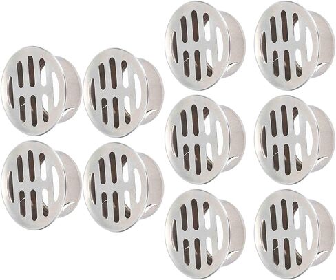 Dpofirs Stainless Steel Floor Drain Covers, Round Balcony Rooftop Grating Lid Anti Clogging, Quick Installation Adjustable Angle Flat Cover for Outdoor Drainage Bathroom Kitchen, 10Pcs in Kuwait