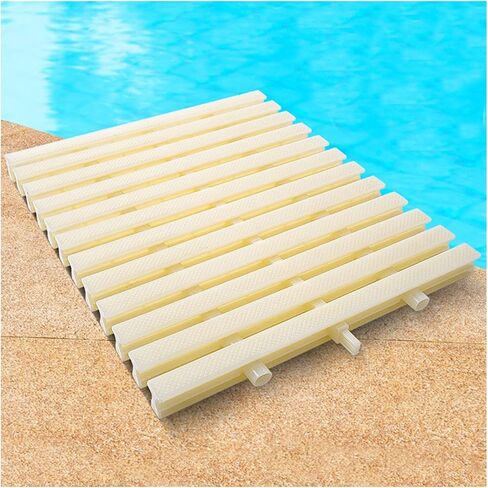 Anti-Skid Pool Drain Grates - 5pcs Splicable Overflow Covers for Outdoor Drainage, Sidewalks, Farms & Homes - Bone Color, 15x100CM, Durable & Safe in Kuwait