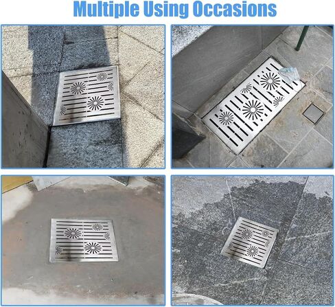 Stainless Steel Drain Grate Cover - 15cm x 15cm (5.9" x 5.9") for Outdoor Driveway, Pavement & Yard - Durable Catch Basin Drain Cover, Prevents Clogs & Enhances Drainage in Kuwait