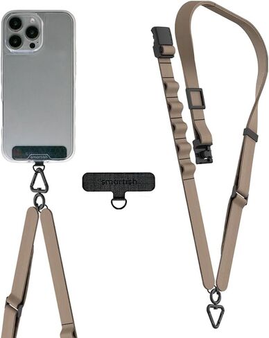 Smartish Phone Lanyard - Case Clinger - Universal iPhone Holder w/Detachable Crossbody Shoulder Neck Strap Gift for Women/Girls for Phone Cases iPhone, Galaxy, Pixel- Adjustable Black Rope Strap in Saudi Arabia