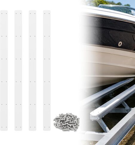 4 Pcs 3"x48" HDPE Boat Trailer Bunk Slides: Heavy Duty Glide Boards for Full Support, Smooth & Safe Glide Bunk for Loading or Launching in Kuwait