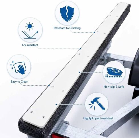 4 Pcs 3"x48" HDPE Boat Trailer Bunk Slides: Heavy Duty Glide Boards for Full Support, Smooth & Safe Glide Bunk for Loading or Launching in Kuwait