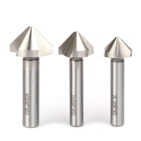 1Pcs 4.5-50mm 3 Flute 90 Degree HSS M2 6542 Countersink Chamfering Tool Drill Bits for Stainless Steel Aluminum Alloy(30mm) in Kuwait