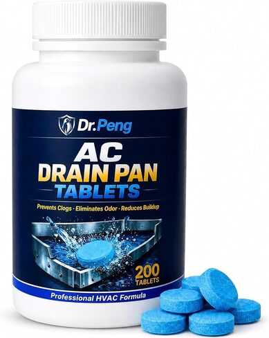 AC Drain Pan Tablets (200 Count) – HVAC Drain Pan Tablets – Prevents Clogs, Buildup & Odor – Professional Formula – For Central AC, Mini-Split, Portable AC, Window Unit & Dehumidifier in Kuwait