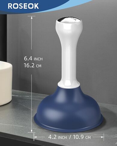ROSEOK Sink Plunger, Mini Plunger with Short Handle, Powerful Plunger Unclogging Tool for Kitchen Sink, Bathroom, Shower and Drain, Small Heavy Duty Plunger, Navy Blue,1 Pack in Kuwait