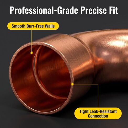 3/8 & 3/4 HVAC Copper Line Set Fittings Kit | Copper Pipe Coupling Elbow, Air Conditioning and Refrigeration, Liquid Suction Tubing, Central/Split Air Conditioning Systems in Kuwait