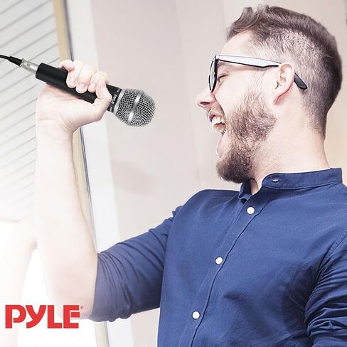 Pyle Professional Dynamic Microphone - 2-Pack Unidirectional Handheld Mic with Built-in Pop Filter, High Signal Output, 15 ft. XLR Audio Cable, Ideal for Stage, Karaoke & Studio Performances in Kuwait