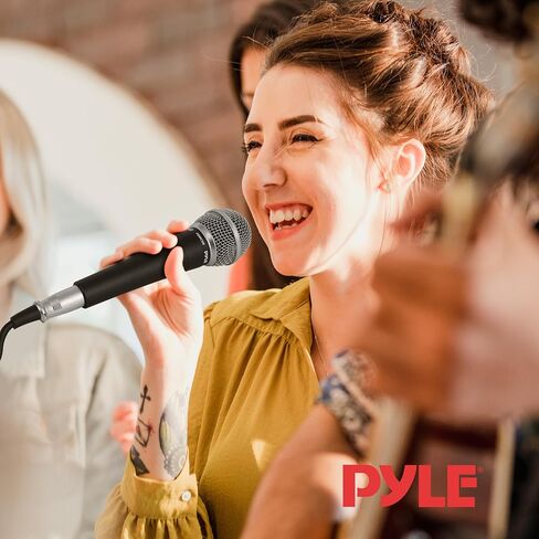 Pyle Professional Dynamic Microphone - 2-Pack Unidirectional Handheld Mic with Built-in Pop Filter, High Signal Output, 15 ft. XLR Audio Cable, Ideal for Stage, Karaoke & Studio Performances in Kuwait